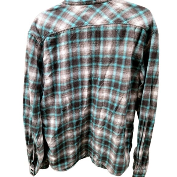 STYLISH FLANNEL LARGE MENS SHIRT BY 21 MEN. SNAP BUTTON DOWN CASUAL SHIRT - Picture 4 of 6
